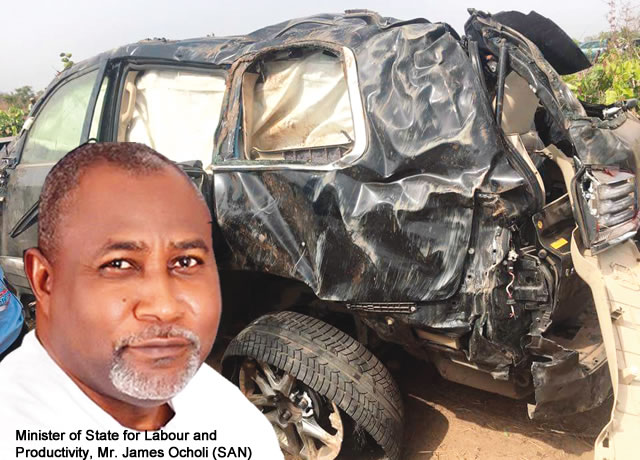 Image result for pictures of accident of Barrister James Ocholi and family