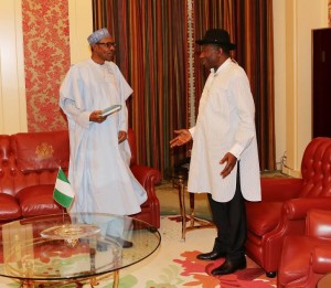 PRESIDENT BUHARI RECEIVES FMR PRESIDENT JONATHAN. President Muhammadu Buhari receives the former President Dr goodluck Ebele Jonathan at the State House in Abuja. PHOTO; SUNDAY AGHAEZE/STATE HOUSE AUGUST 3 2016